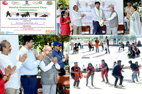 NITTTR Chandigarh organized Nukkad Natak competition on 3<sup>rd</sup>June, 2023 at Sukhna Lake on the occasion of World Environment Day